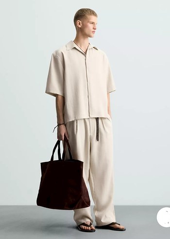 Zara Relaxed Fıt Dökümlü Pantolon - Görsel 3