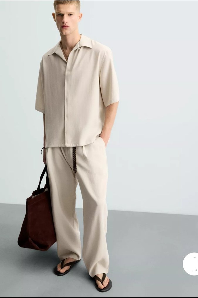 Zara Relaxed Fıt Dökümlü Pantolon - Görsel 4