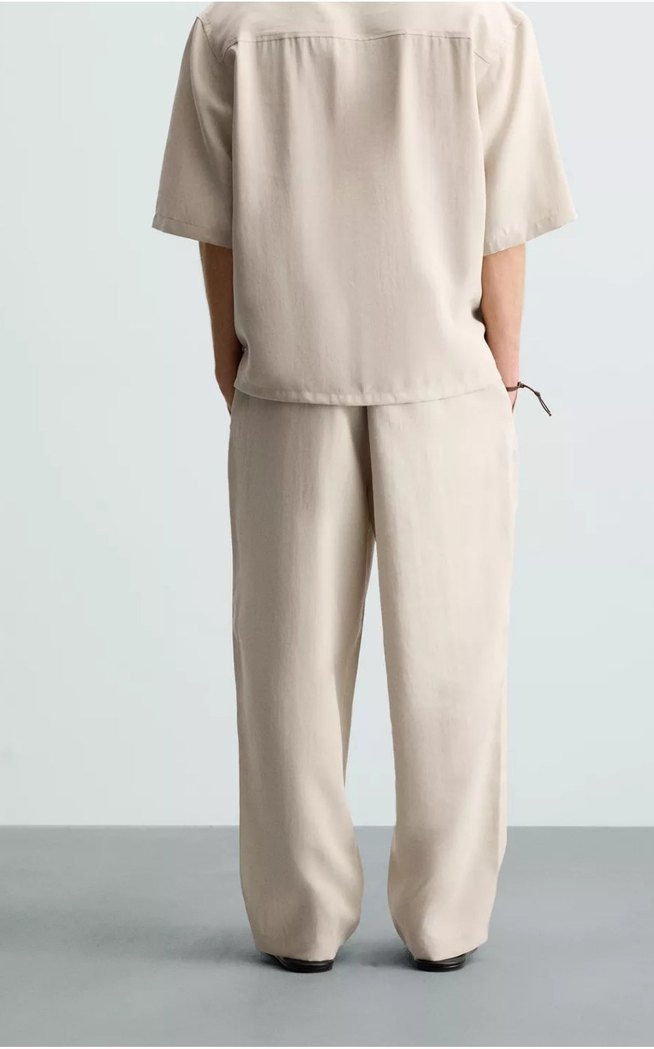 Zara Relaxed Fıt Dökümlü Pantolon - Görsel 2