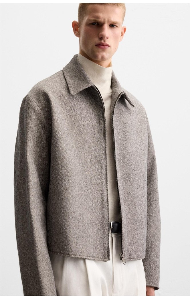 Zara Sıfır Etiketli Kahverengi Crop Ceket - Görsel 5