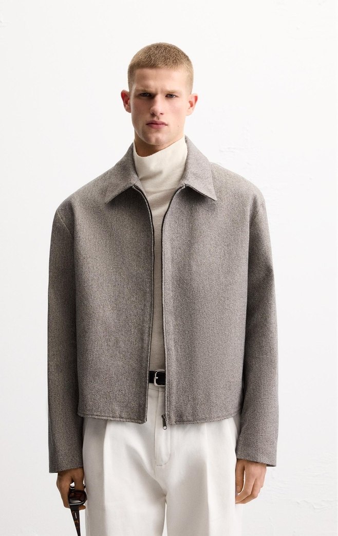 Zara Sıfır Etiketli Kahverengi Crop Ceket - Görsel 2