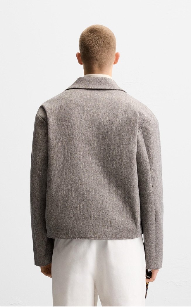 Zara Sıfır Etiketli Kahverengi Crop Ceket - Görsel 3