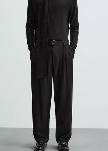 Zara Kemerli Ve Pilili Relaxed Fıt Pantolon - Görsel 2