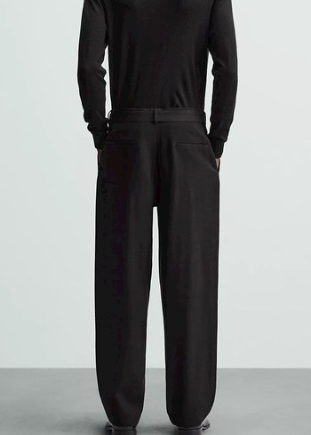 Zara Kemerli Ve Pilili Relaxed Fıt Pantolon - Görsel 3
