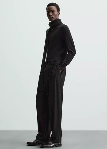 Zara Kemerli Ve Pilili Relaxed Fıt Pantolon - Görsel 4