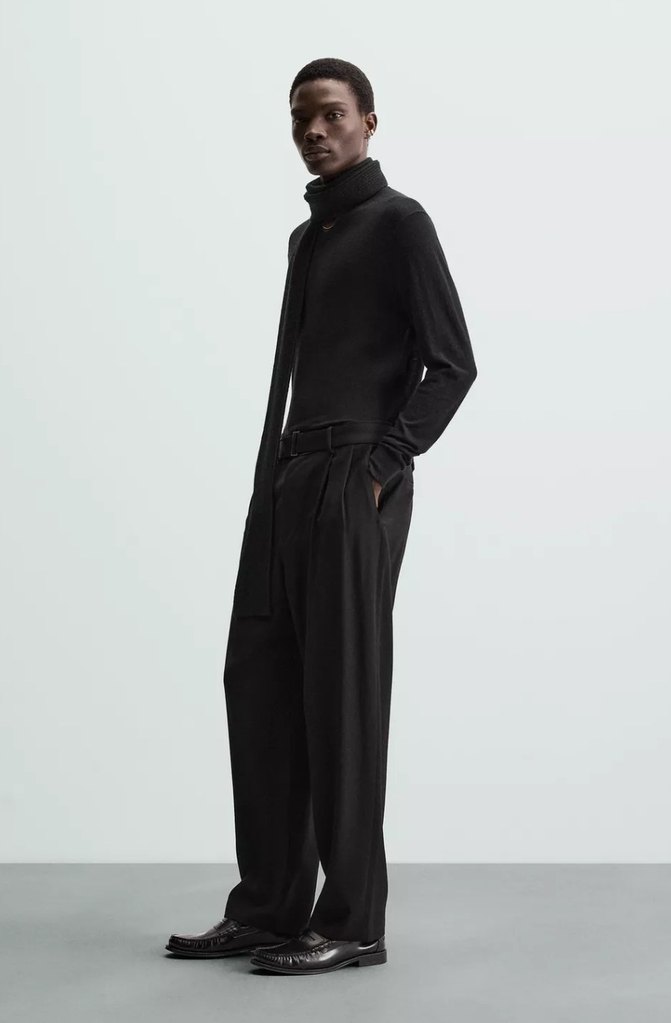 Zara Kemerli Ve Pilili Relaxed Fıt Pantolon - Görsel 4