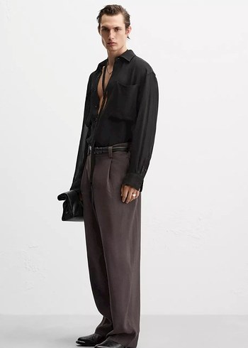 Zara Sıfır Etiketli Relaxed Fıt Dökümlü Pantolon - Görsel 4