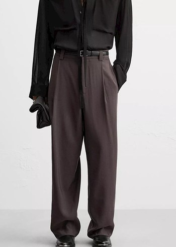 Zara Sıfır Etiketli Relaxed Fıt Dökümlü Pantolon - Görsel 2