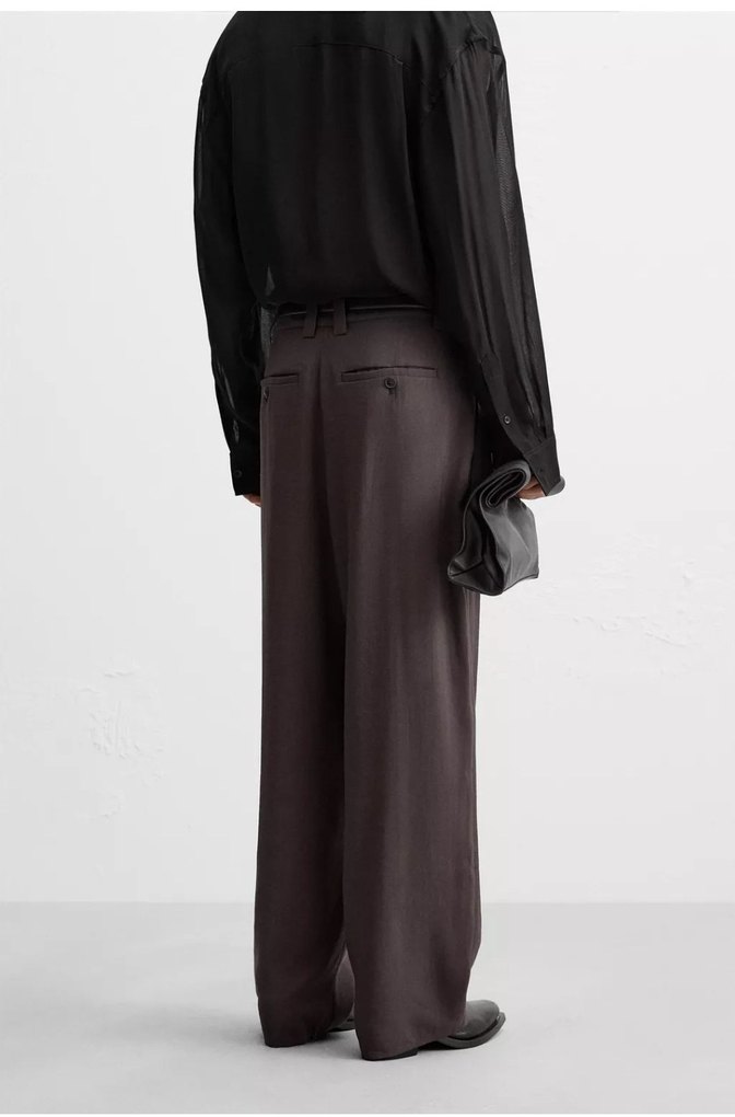 Zara Sıfır Etiketli Relaxed Fıt Dökümlü Pantolon - Görsel 3