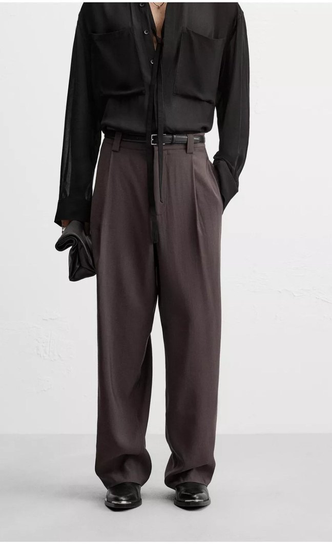 Zara Sıfır Etiketli Relaxed Fıt Dökümlü Pantolon - Görsel 2