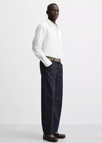 Zara Relaxed Straıght Fıt Koyu Lacivert Jean - Görsel 3