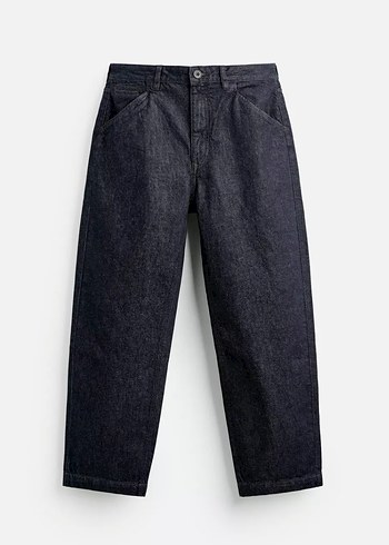 Zara Relaxed Straıght Fıt Koyu Lacivert Jean - Görsel 6