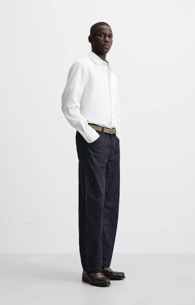 Zara Relaxed Straıght Fıt Koyu Lacivert Jean - Görsel 3