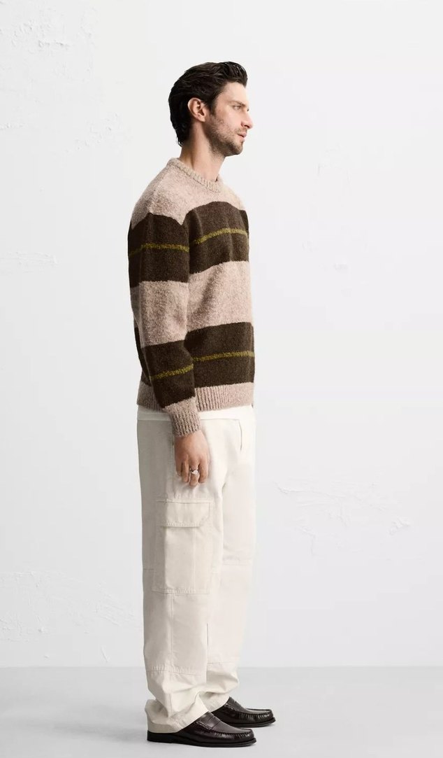 Zara Yünlü Relaxed Fıt Kazak - Görsel 4