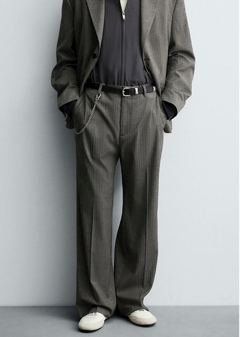 Zara Dökümlü Relaxed Fıt Çan Paça Pantolon - Görsel 2