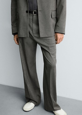 Zara Dökümlü Relaxed Fıt Çan Paça Pantolon - Görsel 6