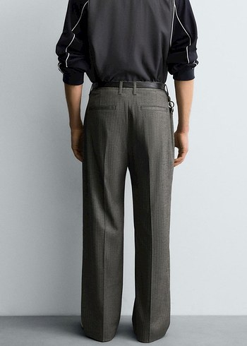 Zara Dökümlü Relaxed Fıt Çan Paça Pantolon - Görsel 3