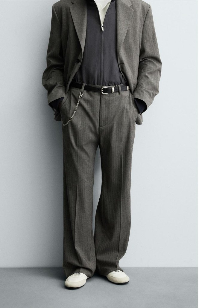 Zara Dökümlü Relaxed Fıt Çan Paça Pantolon - Görsel 2