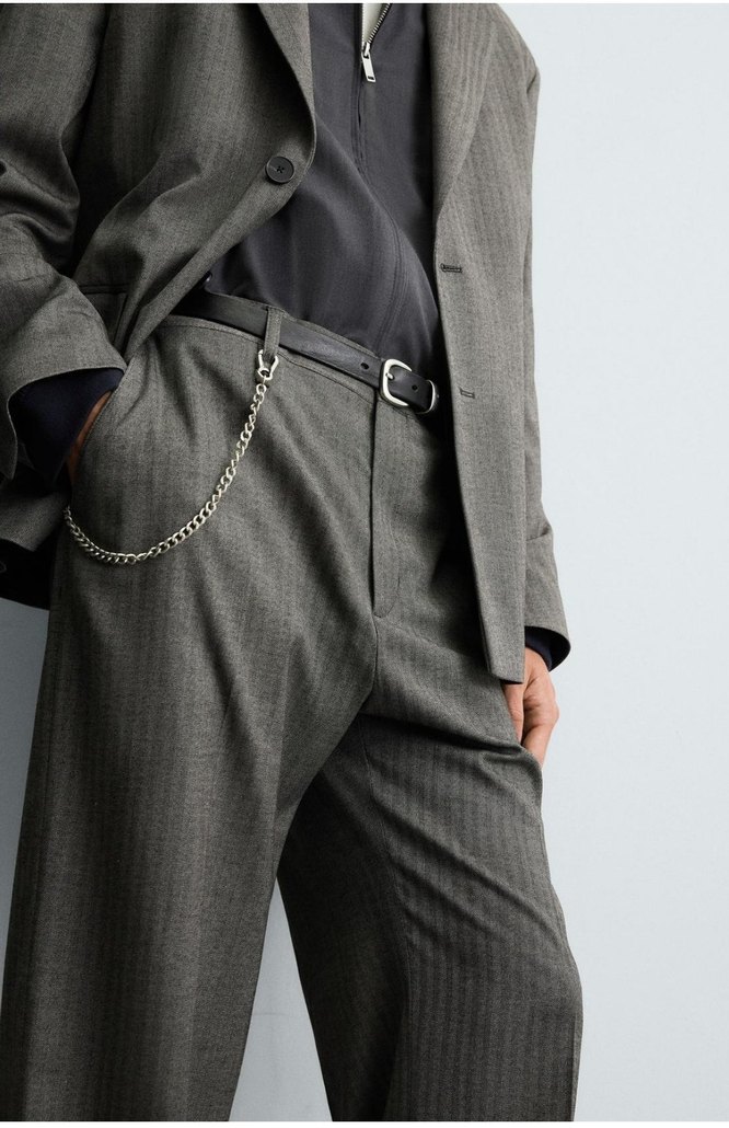 Zara Dökümlü Relaxed Fıt Çan Paça Pantolon - Görsel 5