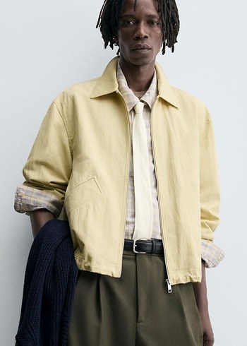 Zara Pamuklu Kumaştan Crop Fıt Ceket - Görsel 6