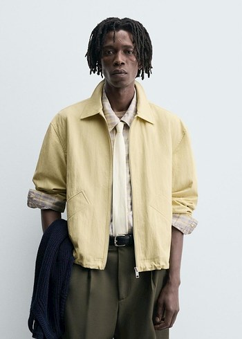 Zara Pamuklu Kumaştan Crop Fıt Ceket - Görsel 2