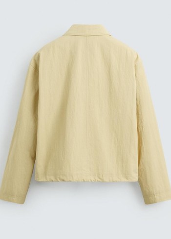 Zara Pamuklu Kumaştan Crop Fıt Ceket - Görsel 8