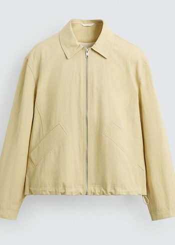 Zara Pamuklu Kumaştan Crop Fıt Ceket - Görsel 7