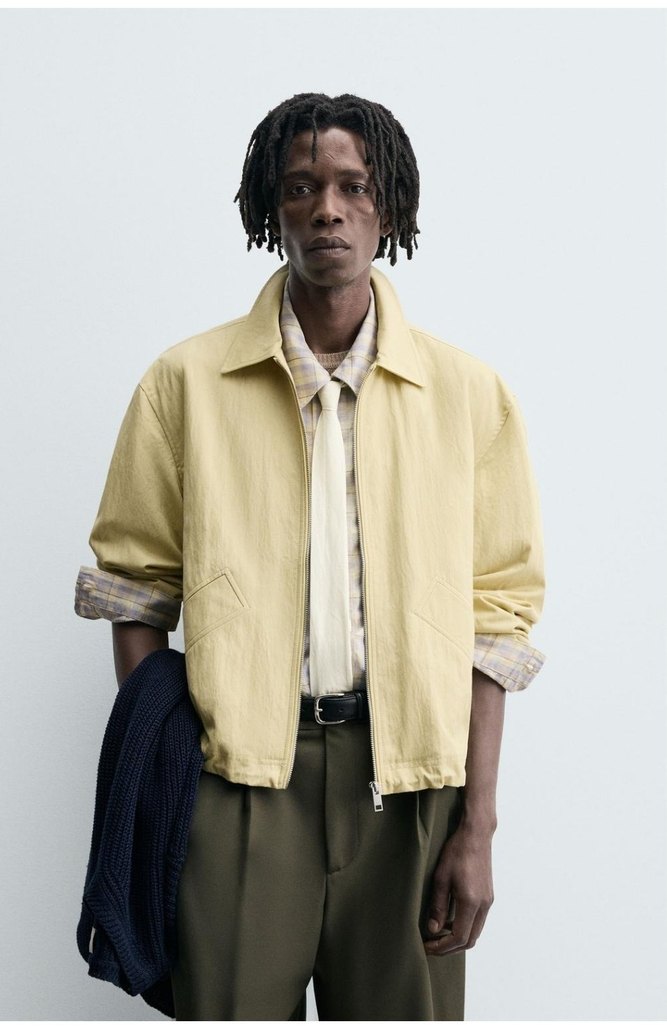 Zara Pamuklu Kumaştan Crop Fıt Ceket - Görsel 2