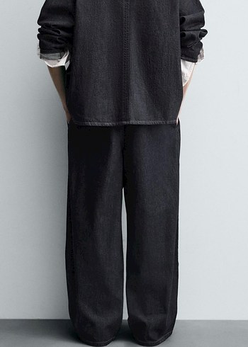 Zara Pilili Geniş Paça Jean - Görsel 3