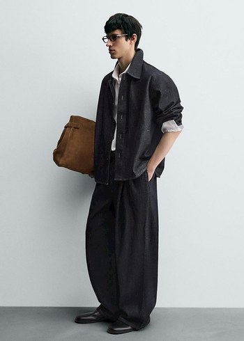 Zara Pilili Geniş Paça Jean - Görsel 4