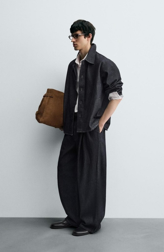 Zara Pilili Geniş Paça Jean - Görsel 4