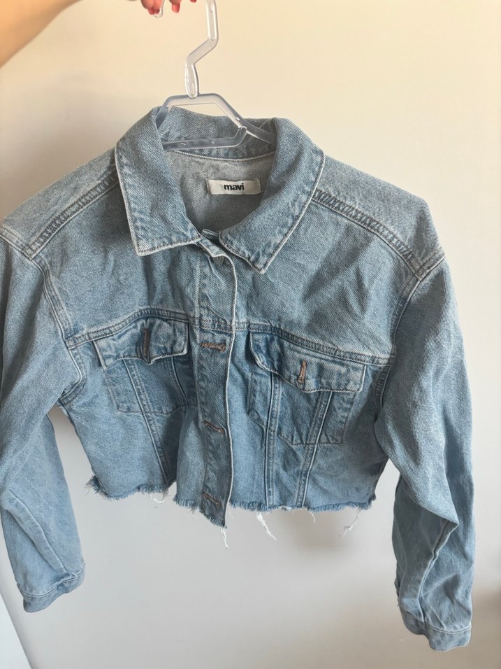 Mavi Düğmeli Kadın Denim Ceket - Görsel 2