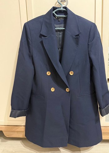 Düğmeli Lacivert Kadın Blazer Ceket - Görsel 2
