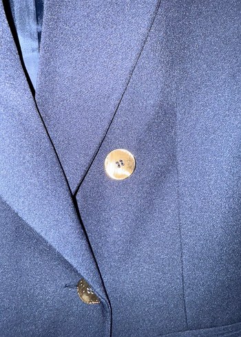 Düğmeli Lacivert Kadın Blazer Ceket - Görsel 4