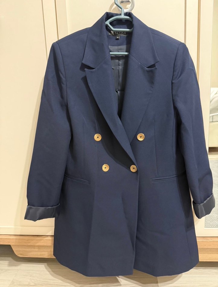 Düğmeli Lacivert Kadın Blazer Ceket - Görsel 2