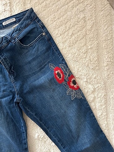 Diğer Çiçekli kot pantolon