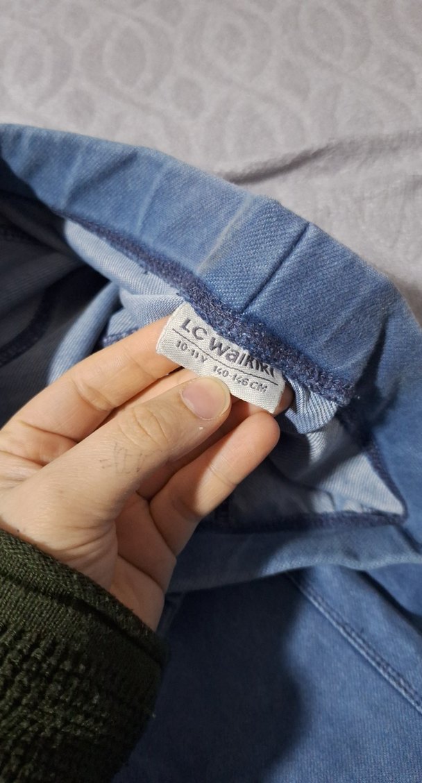 Kız Çocuk Mavi Denim Tayt - Görsel 3