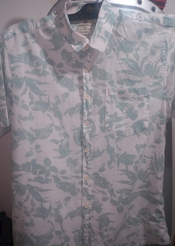 Beyaz Desenli Kısa Kollu Erkek Gömlek - Görsel 5