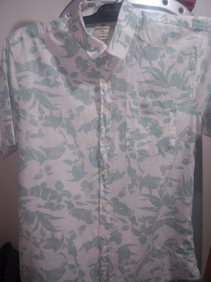 Beyaz Desenli Kısa Kollu Erkek Gömlek - Görsel 5