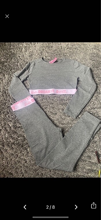 7 Yaş Beden Barbie Crop ve Tayt
