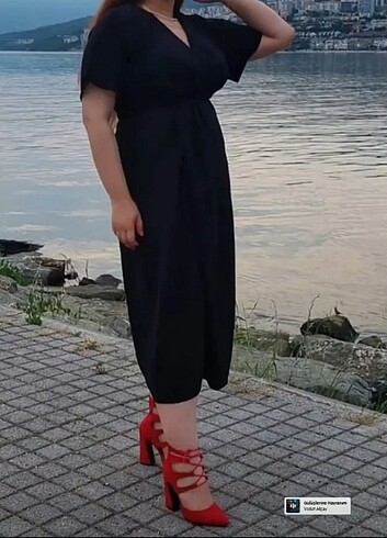 Siyah kumaş elbise
