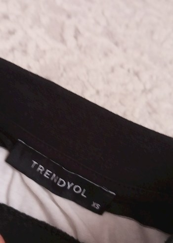 xs Beden bayan Beyaz Siyah Çizgili Kısa Kollu Tişört Trendyol