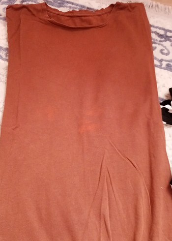 m Beden camel Renk bayan Camel ve Kahverengi Oversize Tişört
