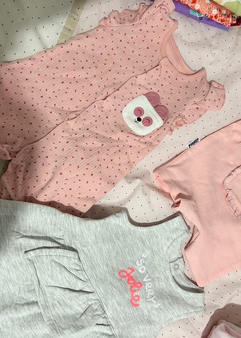 Pembe Kısa Kollu Bebek Kız Takımı