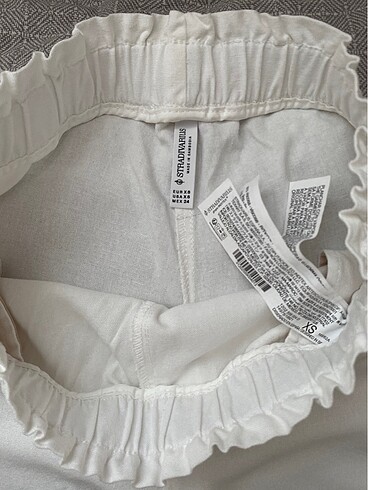 xs Beden beyaz Renk Stradivarius Dökümlü keten karışımlı plazzo pantolon