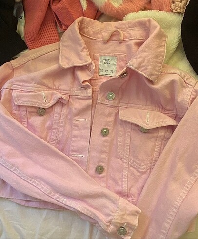Bershka pembe kot ceket