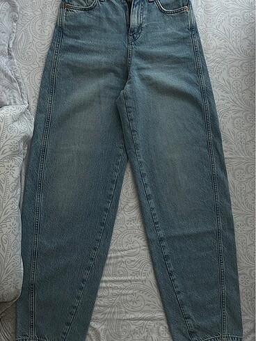 xs Beden Mavi baggy kot pantolon
