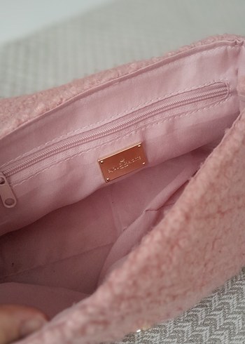 Pembe Peluş Kadın Omuz Çantası - Görsel 4