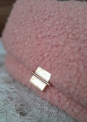 Pembe Peluş Kadın Omuz Çantası - Görsel 2