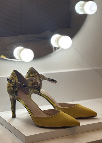 Yılan Desen Topuklu Ayakkabı - Görsel 3